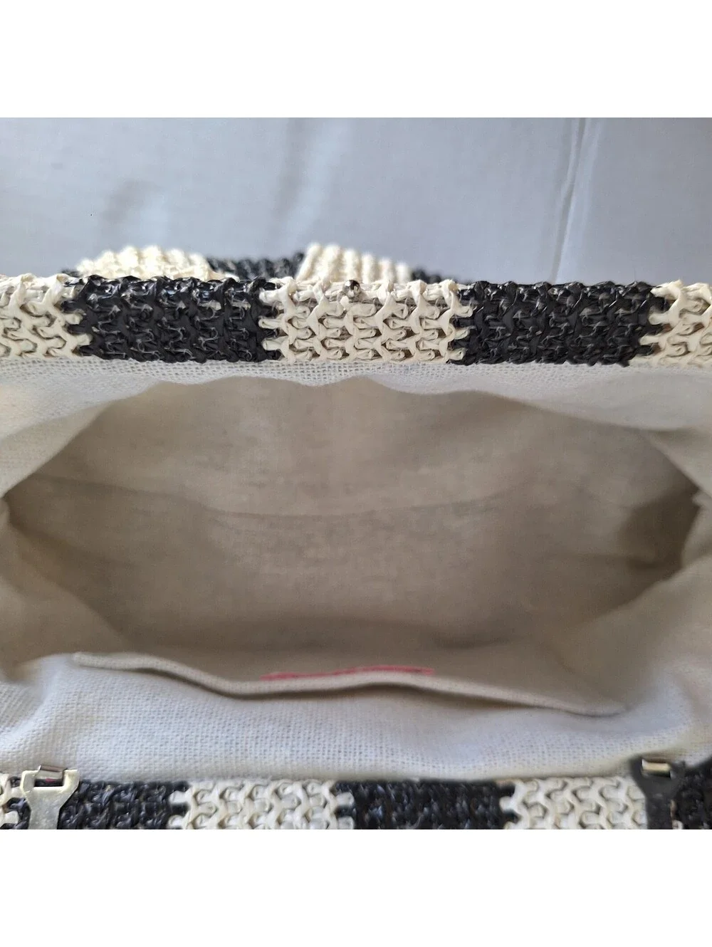 NWT Isaac Mizrahi Striped Woven Clutch Chain Strap Crossbody Bag
